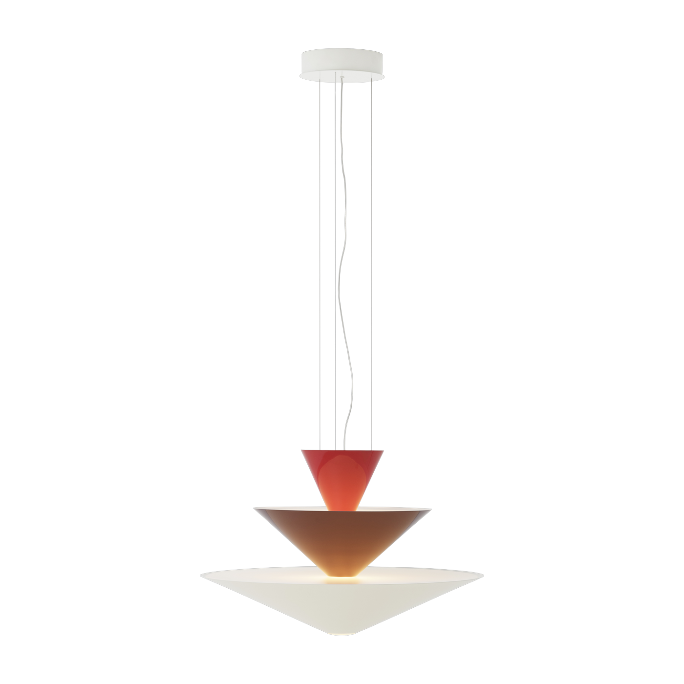 Sospensione in alluminio estruso e acciaio rosso bordeaux bianco 60cm Gio LN14 - &tradition