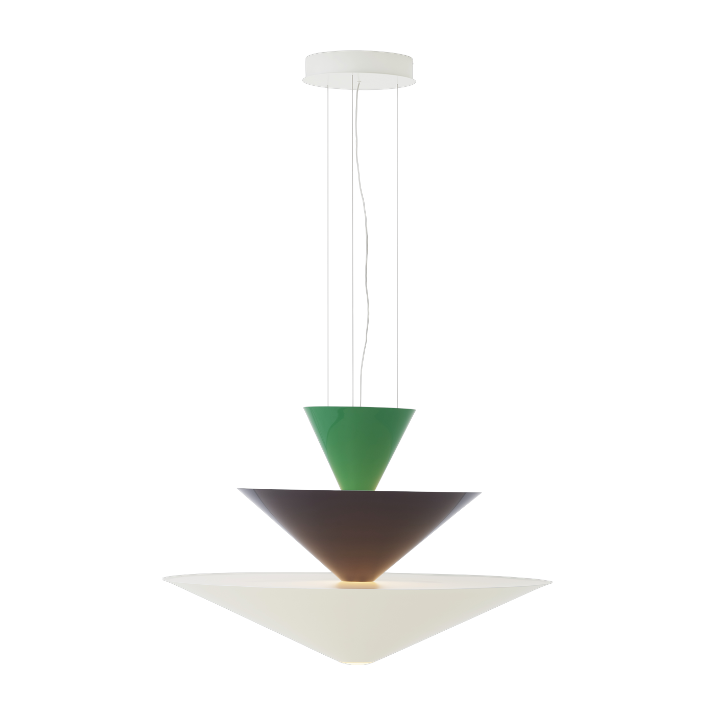 Lampada a sospensione in alluminio filato e acciaio verde-blu-bianco 92 cm Gio LN15 - &tradition