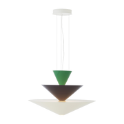 Lampada a sospensione in alluminio filato e acciaio verde-blu-bianco 92 cm Gio LN15 - &tradition
