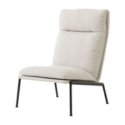 Fauteuil à dossier haut en tissu beige et aluminium noir Muno LN16 - &tradition