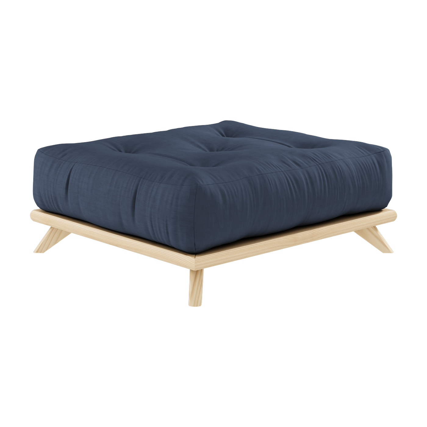 Pouf en pin et tissu navy 100x90x40cm Senza - Karup Design