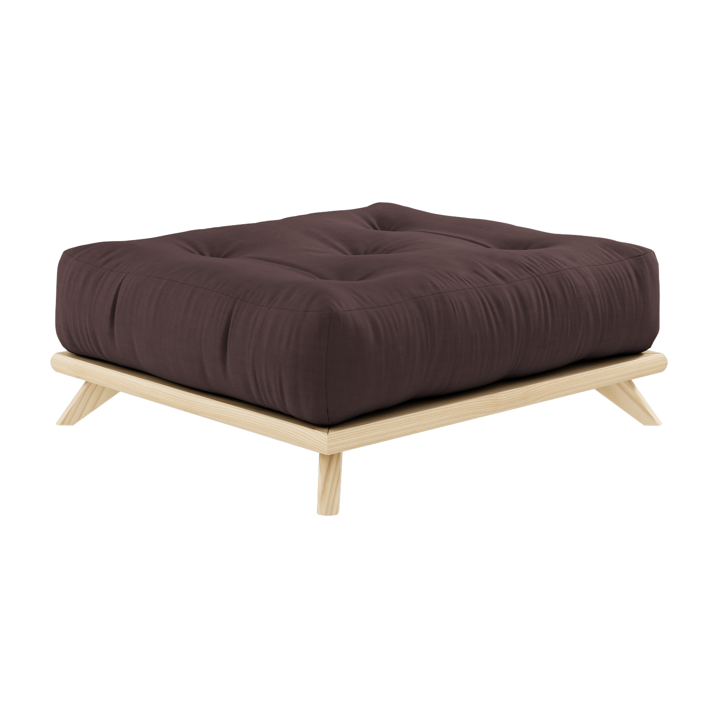 Pouf en pin et tissu marron 100x90x40cm Senza - Karup Design