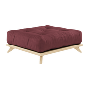 Pine and burgundy fabric pouffe 100x90x40cm Senza - Karup Design
