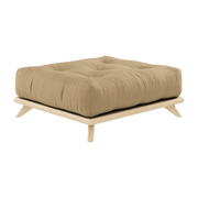 Pine and wheat-beige fabric pouffe 100x90x40cm Senza - Karup Design