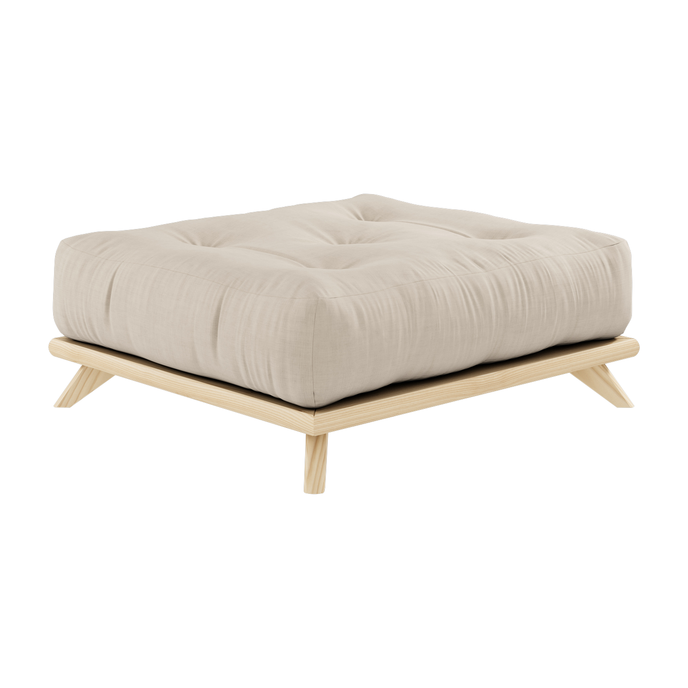 Pouf en pin et tissu beige 100x90x40cm Senza - Karup Design