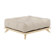 Senza Pouf in pino e tessuto beige 100x90x40cm - Karup Design