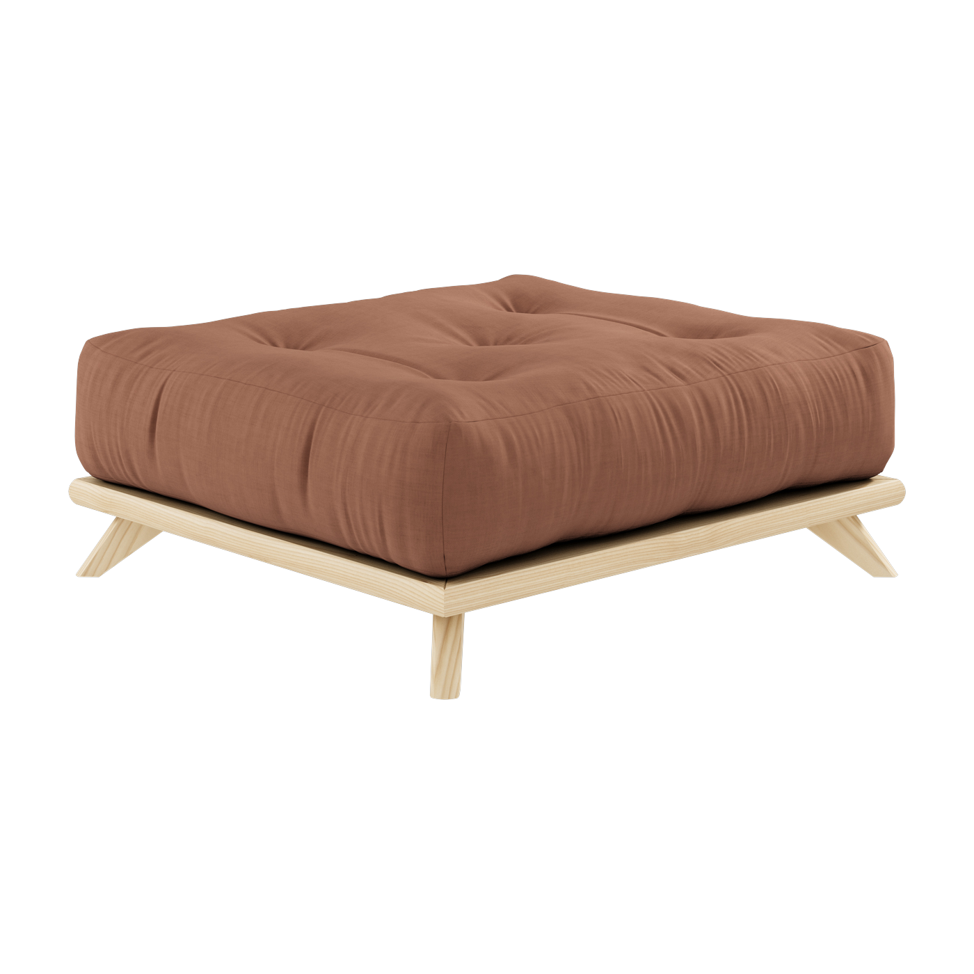 Pouf en pin et tissu argile brune 100x90x40cm Senza - Karup Design