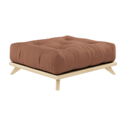 Senza Pouf in tessuto di argilla color pino e marrone 100x90x40cm - Karup Design