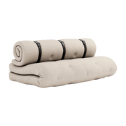Divano trasformabile Futon in cotone beige 140x95x60cm Buckle-up - Karup Design
