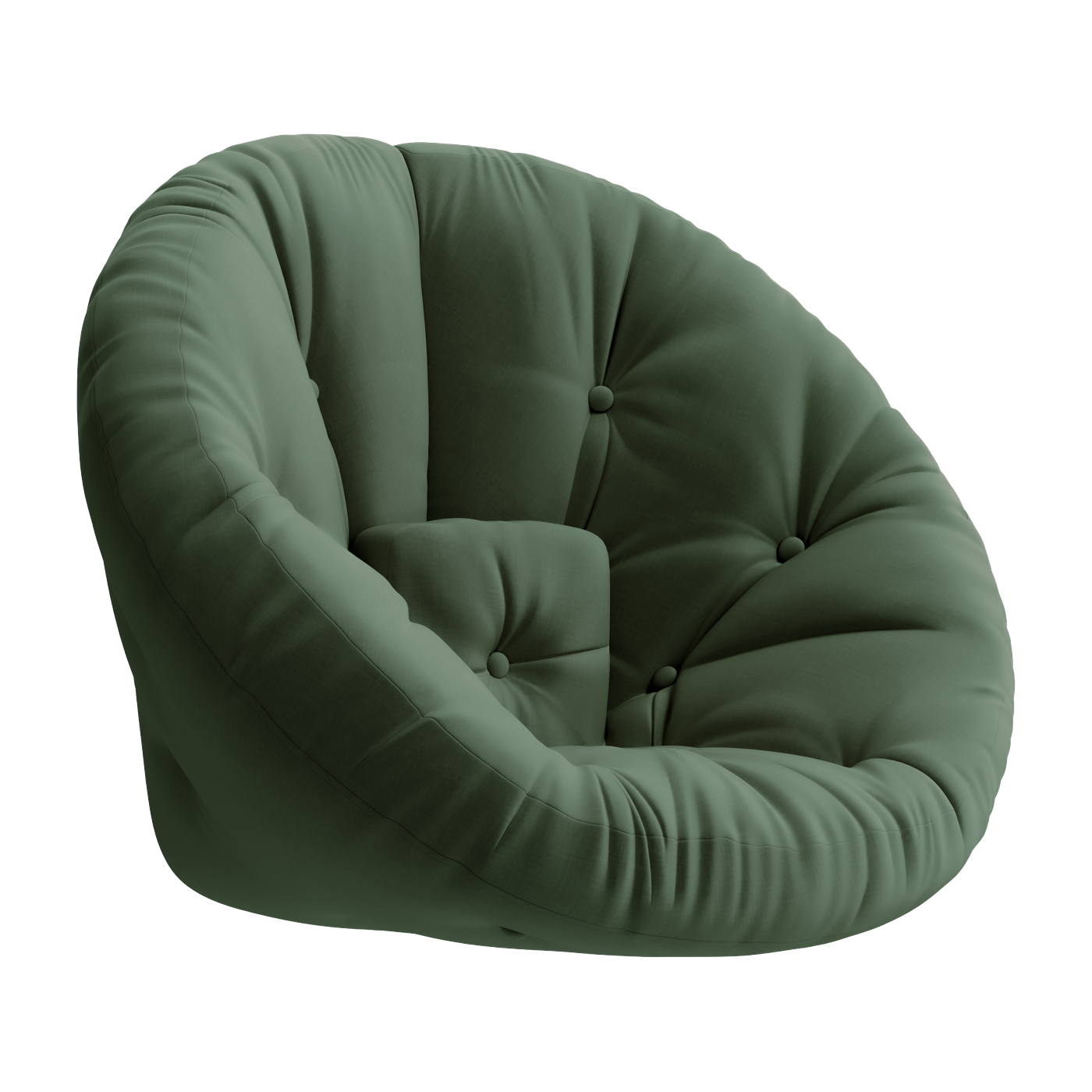 Fauteuil en coton vert olive 85x95x70cm Nido - Karup Design