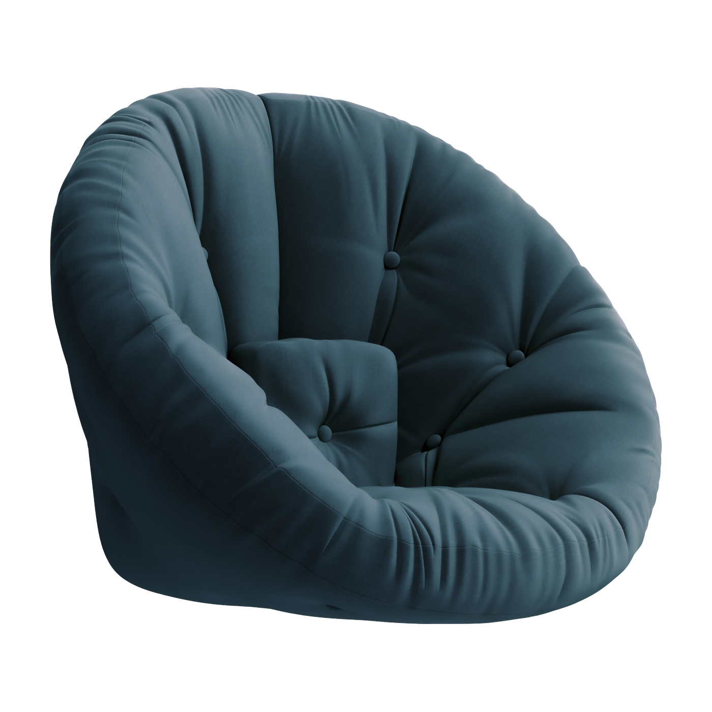 Fauteuil en coton bleu pétrole 85x95x70cm Nido - Karup Design