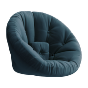 Sessel aus petrolblauer Baumwolle 85x95x70cm Nido - -. Karup Design