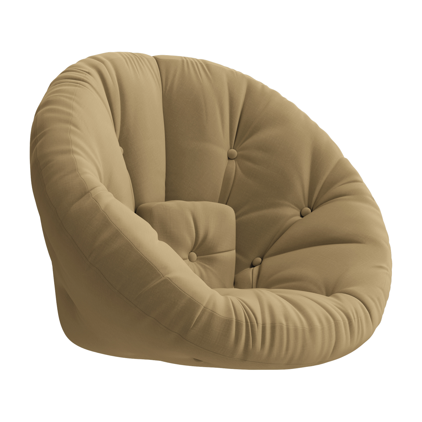 Fauteuil en coton beige blé 85x95x70cm Nido - Karup Design