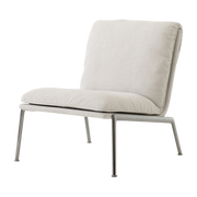 Fauteuil en tissu beige et aluminium chromé Muno LN18 - &tradition