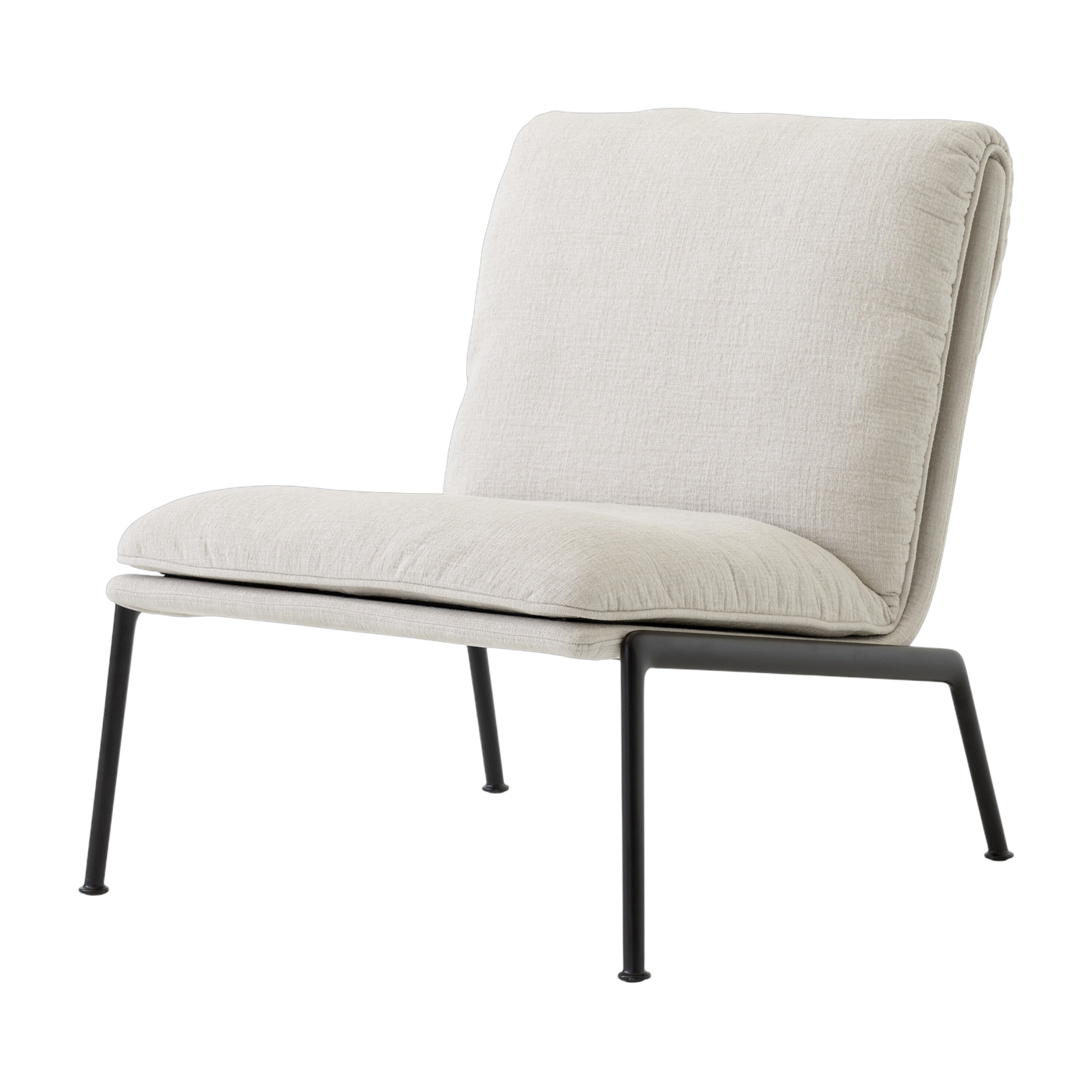 Poltrona Muno LN18 in tessuto beige e alluminio nero - &tradition