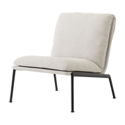 Poltrona Muno LN18 in tessuto beige e alluminio nero - &tradition