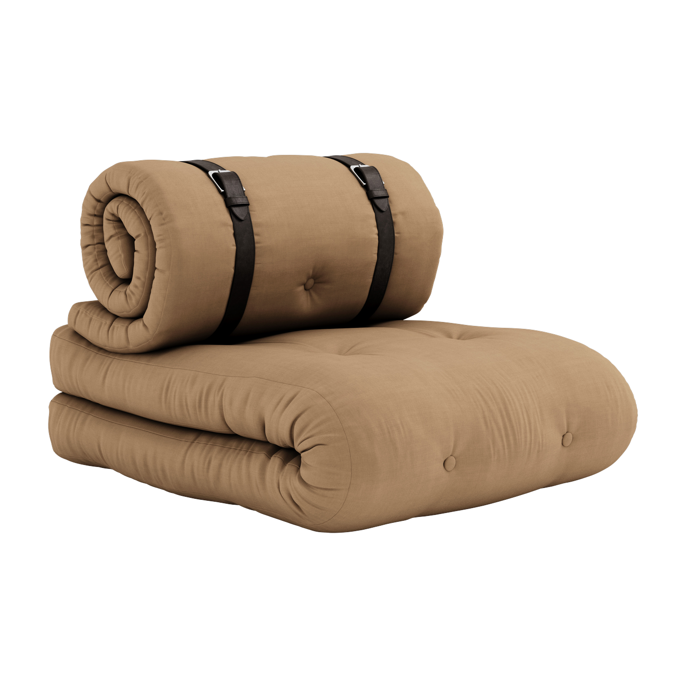 Fauteuil convertible en lit de jour en coton mocca 95x70x60cm Buckle-up - Karup Design