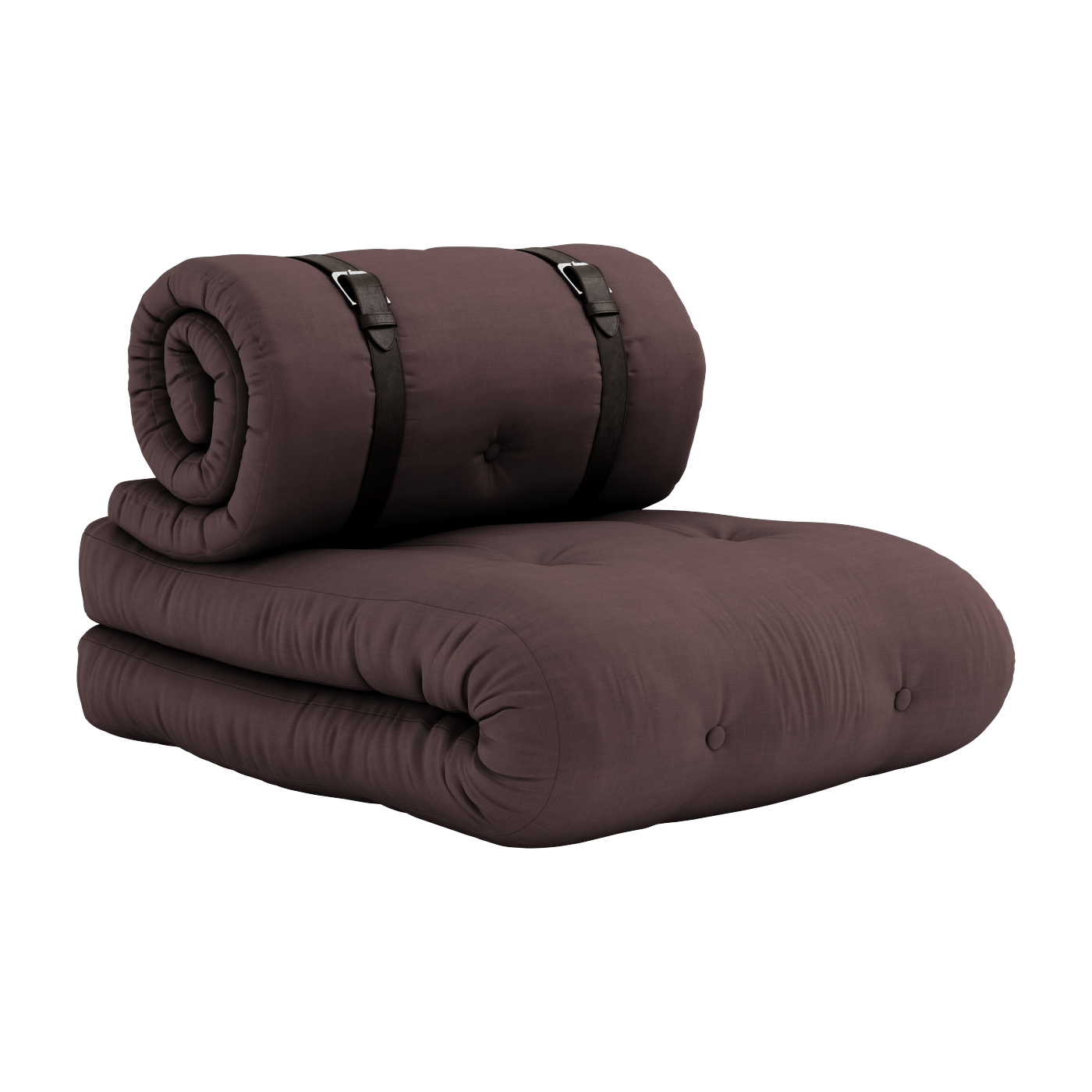 Fauteuil convertible en lit de jour en coton marron 95x70x60cm Buckle-up - Karup Design