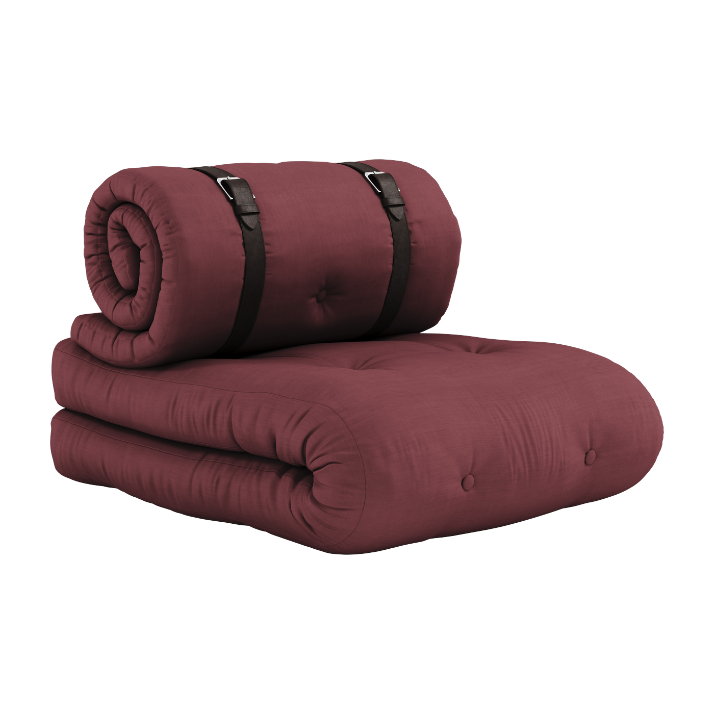 Fauteuil convertible en lit de jour en coton bordeaux 95x70x60cm Buckle-up - Karup Design