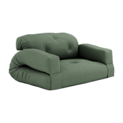 Olive green cotton sofa bed 140x122x70cm Hippo - Karup Design