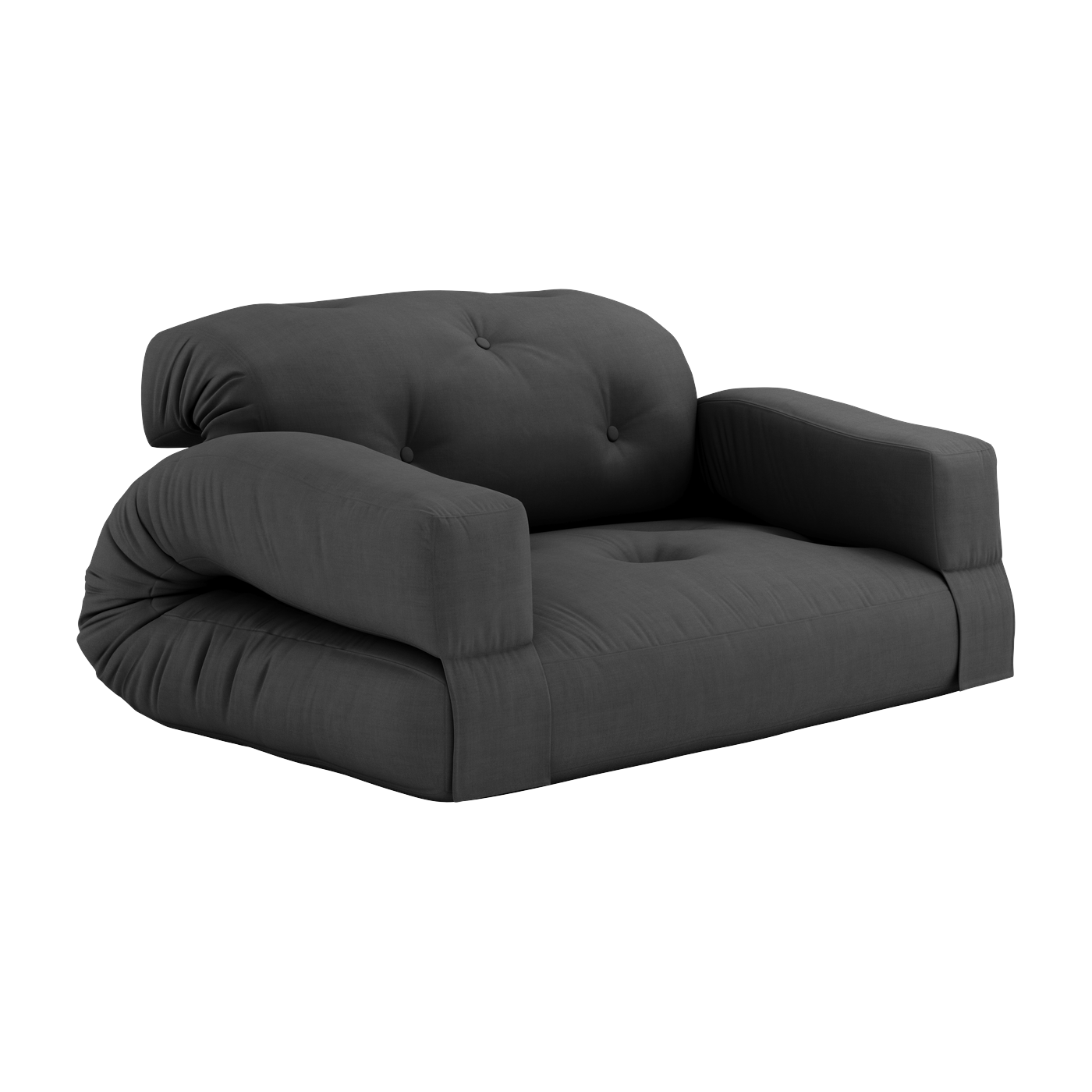 Dark grey cotton sofa bed 140x122x70cm Hippo - Karup Design