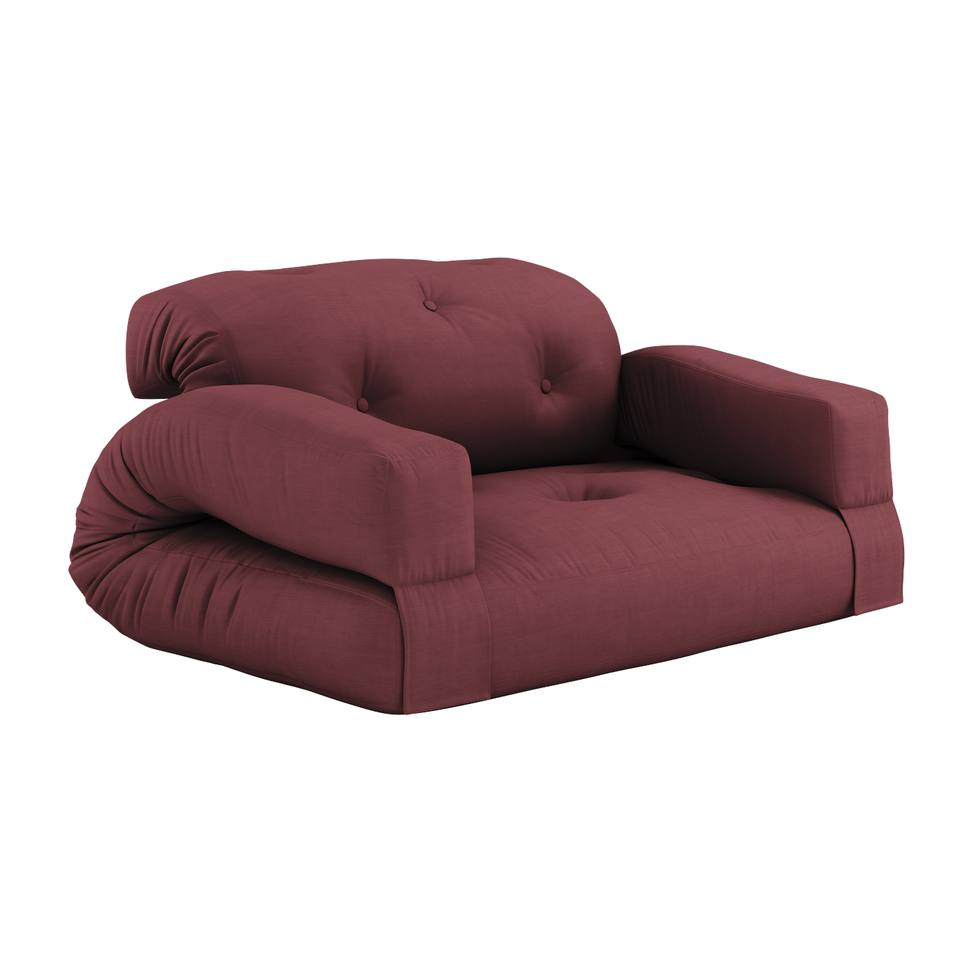 Canapé convertible en coton bordeaux 140x122x70cm Hippo - Karup Design