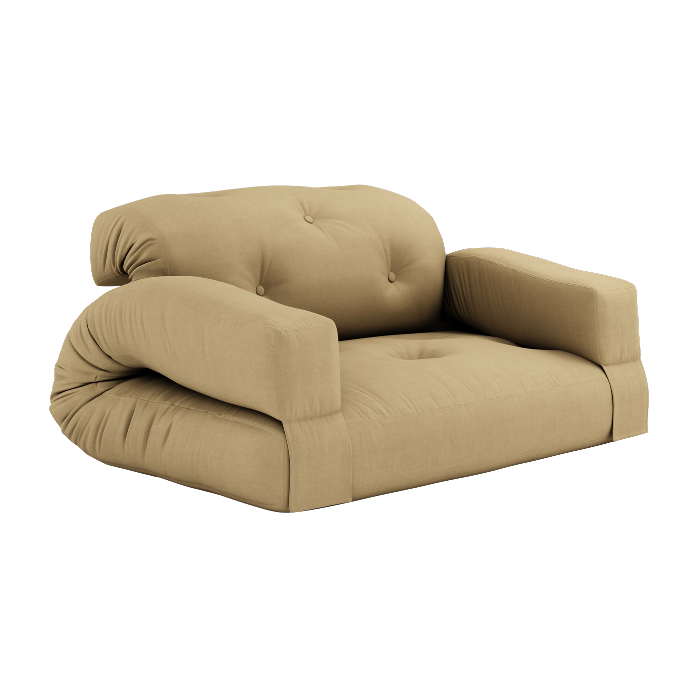 Canapé convertible en coton beige blé 140x122x70cm Hippo - Karup Design