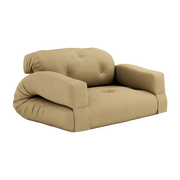Wheat beige cotton sofa bed 140x122x70cm Hippo - Karup Design