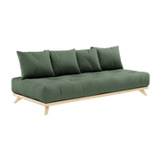 2-Sitzer-Sofa aus Kiefernholz mit olivgrüner Matratze 200x90cm Senza -. Karup Design