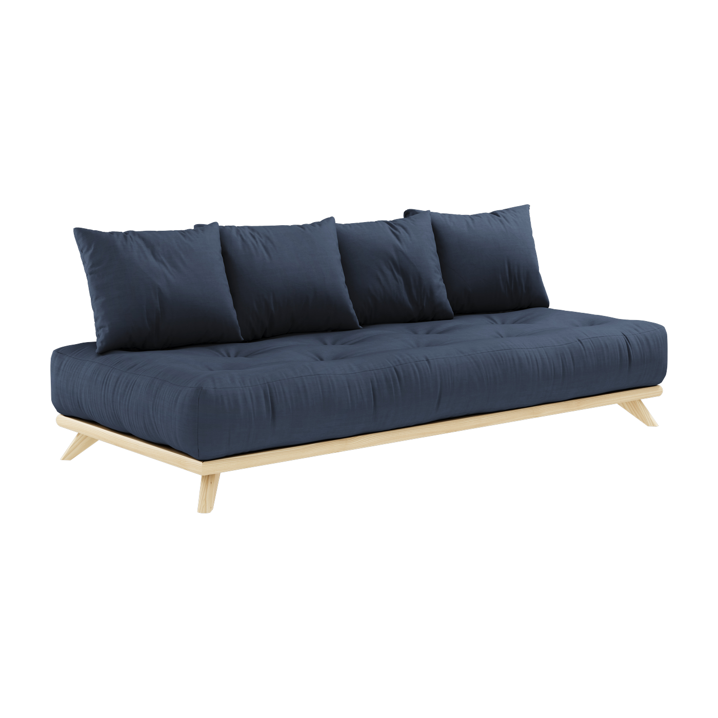 Canapé 2 places en pin et matelas navy 200x90cm Senza - Karup Design
