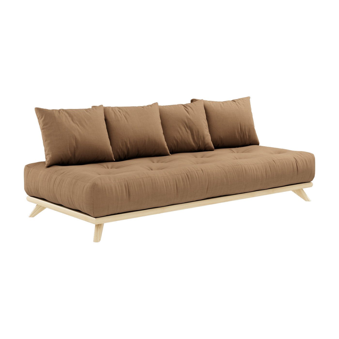 Canapé 2 places en pin et matelas mocca 200x90cm Senza - Karup Design