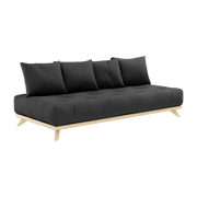 2-seater pine sofa with dark gray mattress 200x90cm Senza - Karup Design