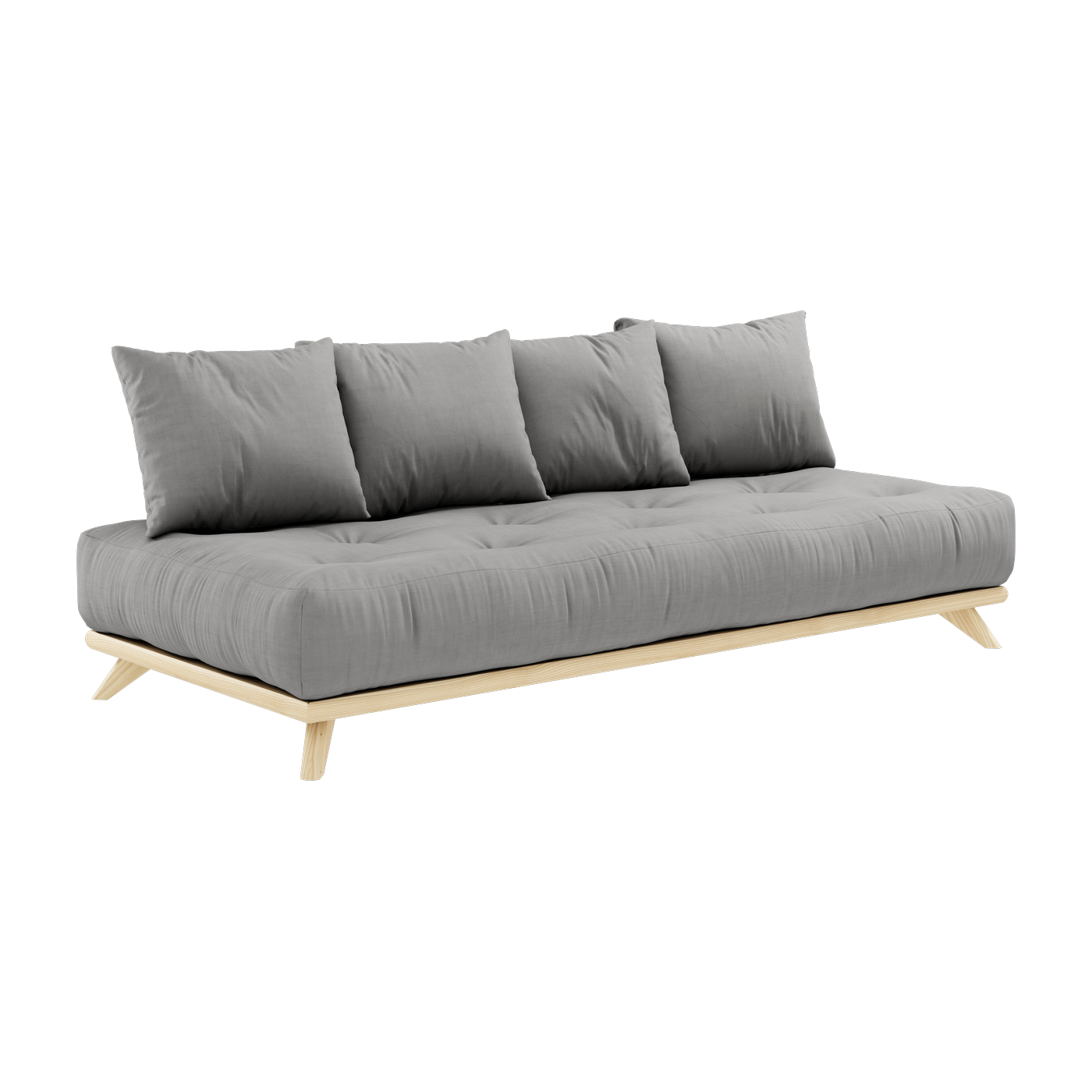 Canapé 2 places en pin et matelas gris 200x90cm Senza - Karup Design