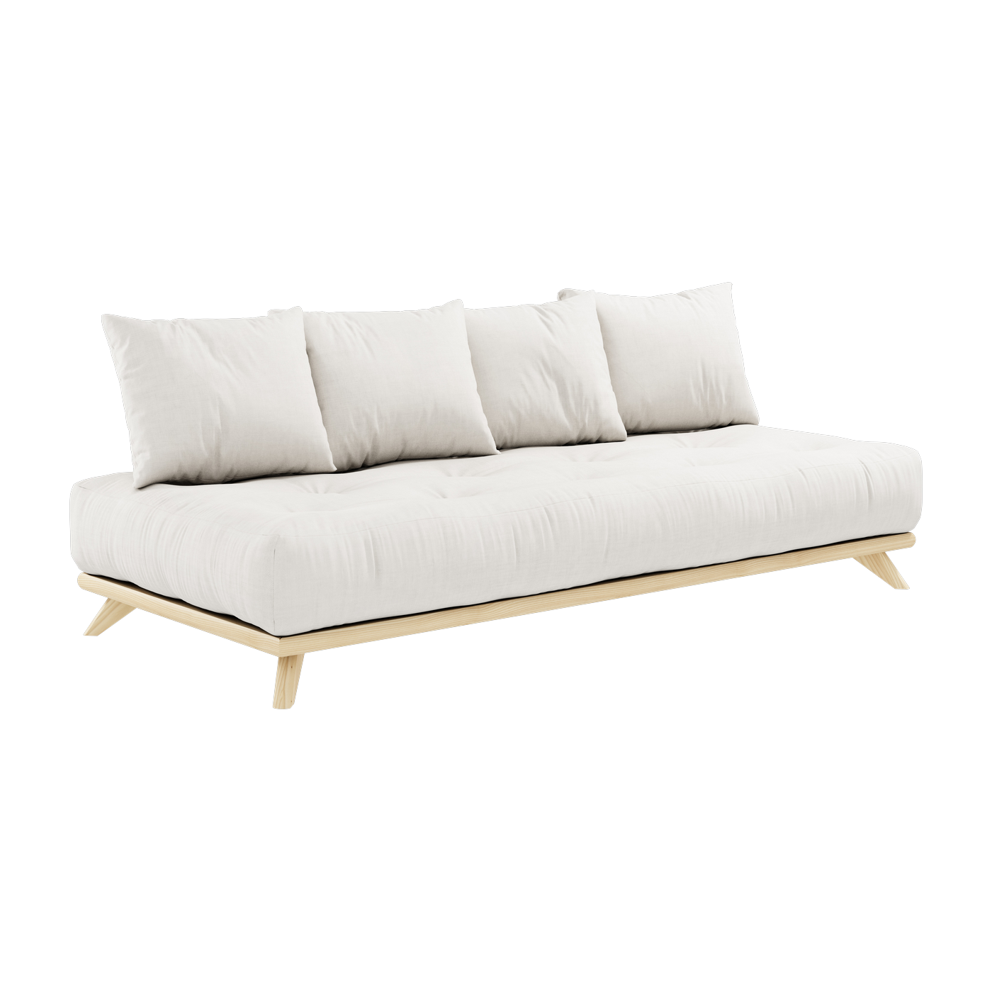 2-seater pine sofa with cotton mattress natural 200x90cm Senza - Karup Design