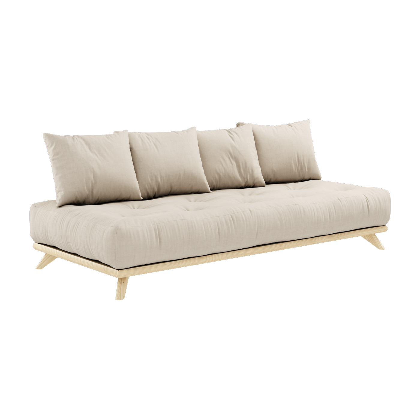 Canapé 2 places en pin et matelas beige 200x90cm Senza - Karup Design