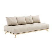 2-seater pine sofa with beige mattress 200x90cm Senza - Karup Design