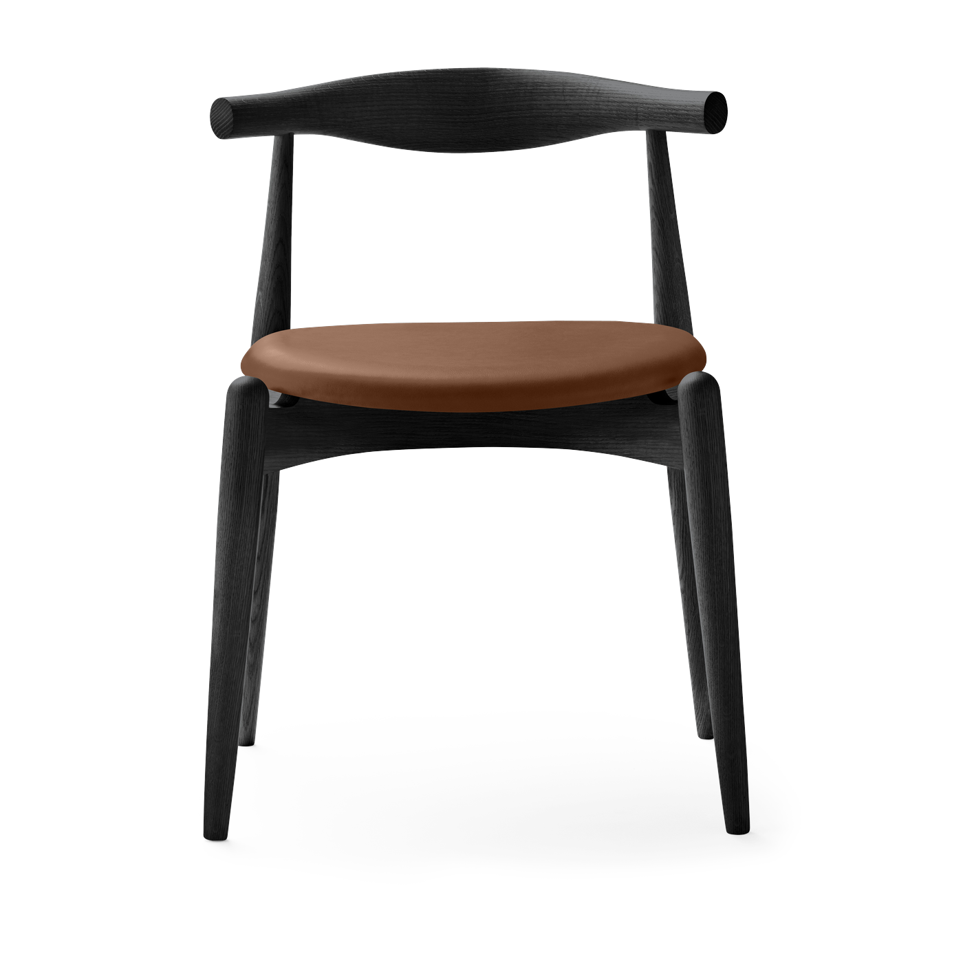 Sedia in rovere tinto nero e seduta in pelle thor 307 72, 5 cm CH20 - Carl Hansen & Søn
