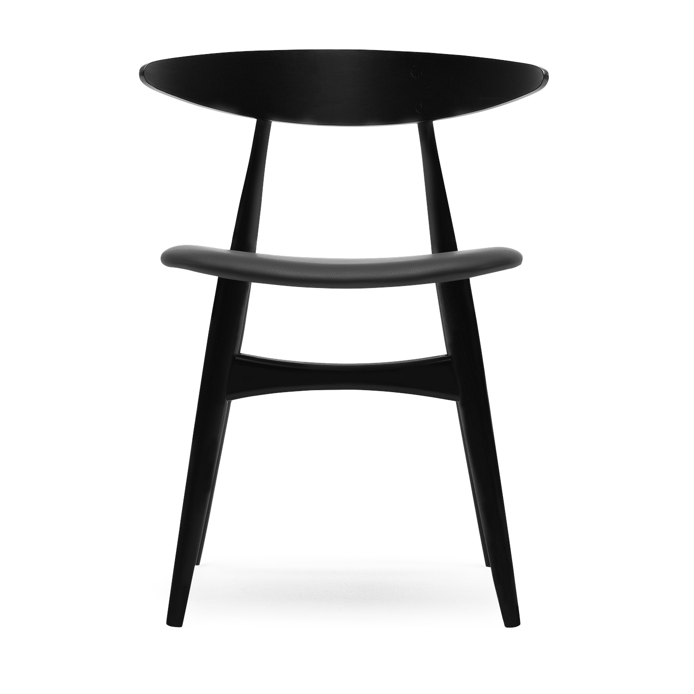 Sedia in faggio tinto nero e sedile in pelle thor 301 74cm CH33P - Carl Hansen & Søn