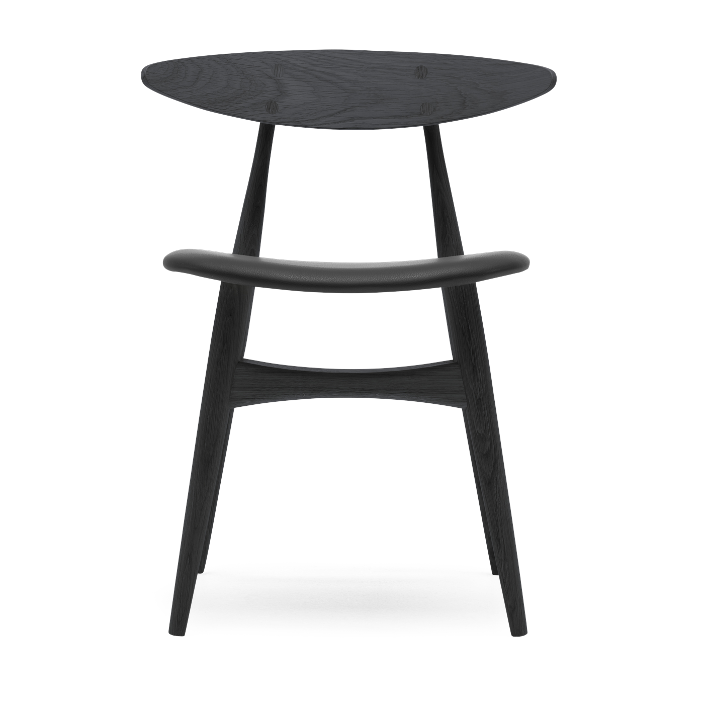 Sedia in rovere tinto nero e seduta in pelle thor 301 74cm CH33P - Carl Hansen & Søn