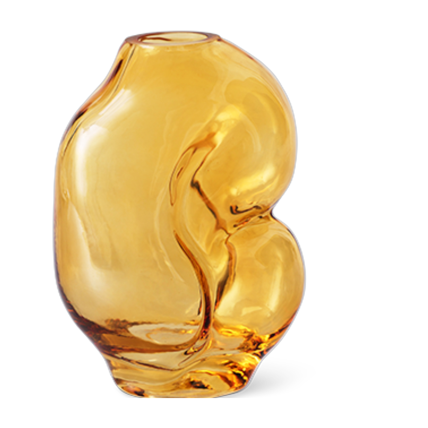 Gleam Glass Small Vase Amber - HKLIVING