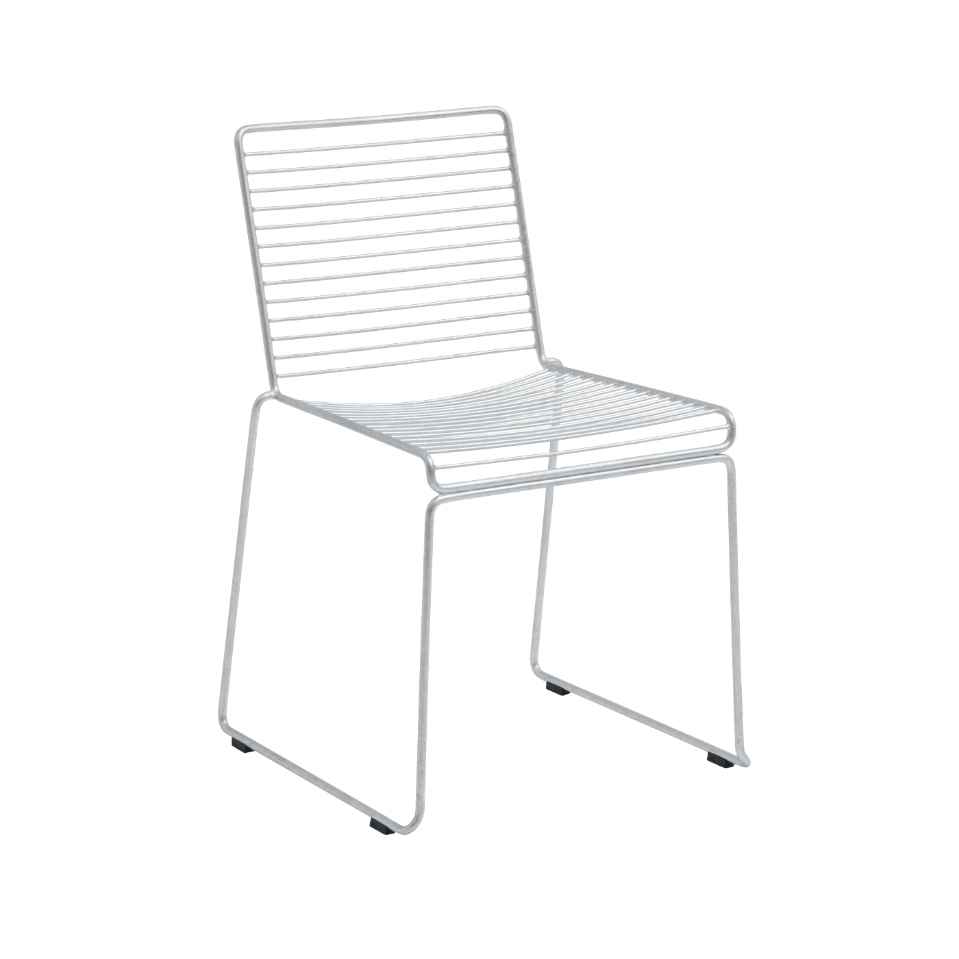 Hee chrome galvanized steel garden dining chair - Hay