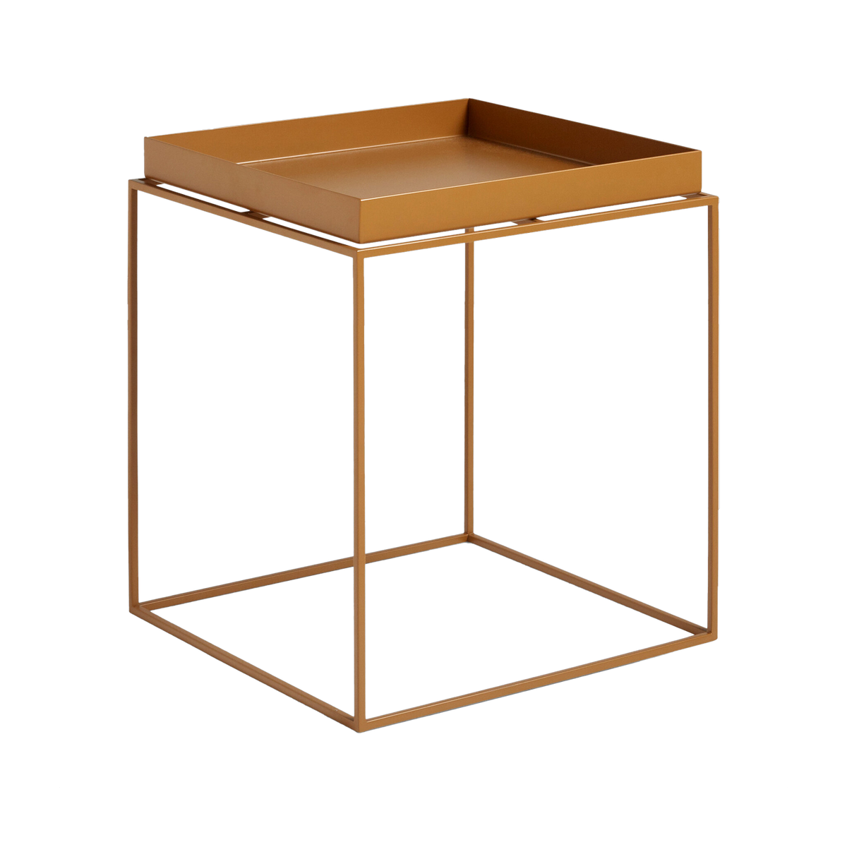 Table basse carrée en métal caramel 40 x 40 x 44 cm Tray - HAY