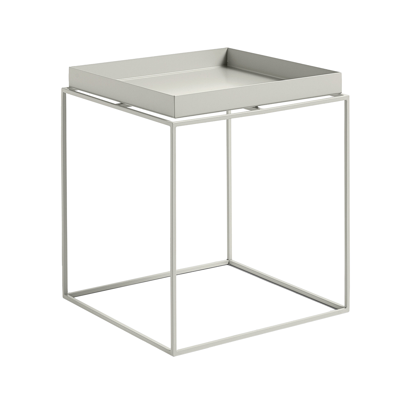 Quadratischer Couchtisch aus grauem Metall 40 x 40 x 44 cm Tray - -. HAY