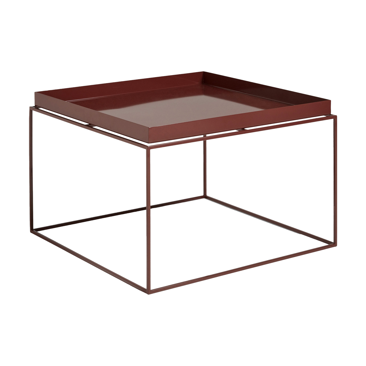 طاولة قهوة مربعة من المعدن بلون الشوكولاتة 60 × 60 × 39 سم Tray - HAY