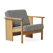 Oiled oak armchair with grey and white mottled seat 73x69x70cm Hallingdal - Form & Refine