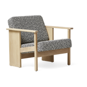 Sillón de roble blanco con asiento moteado gris y blanco 73x69x70cm Hallingdal - Form & Refine