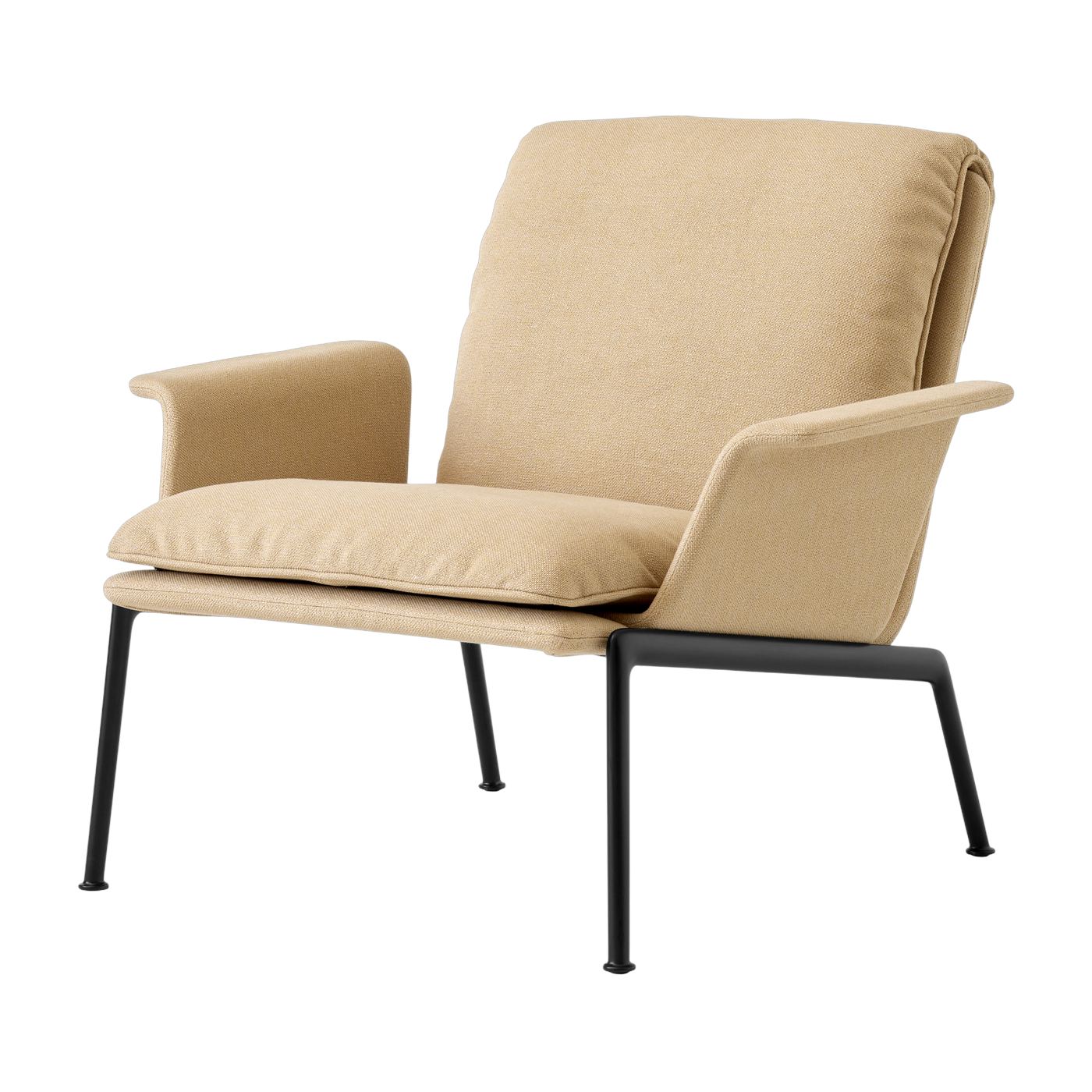 Poltrona Muno LN19 in tessuto beige e alluminio nero - &tradition