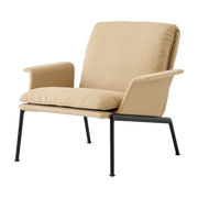 Sillón Muno LN19 de tela beige y aluminio negro - &tradition