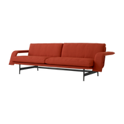 Gerades Sofa aus rotem Stoff und schwarzem Stahl 237x85x70cm Meantime AV31 - &tradition