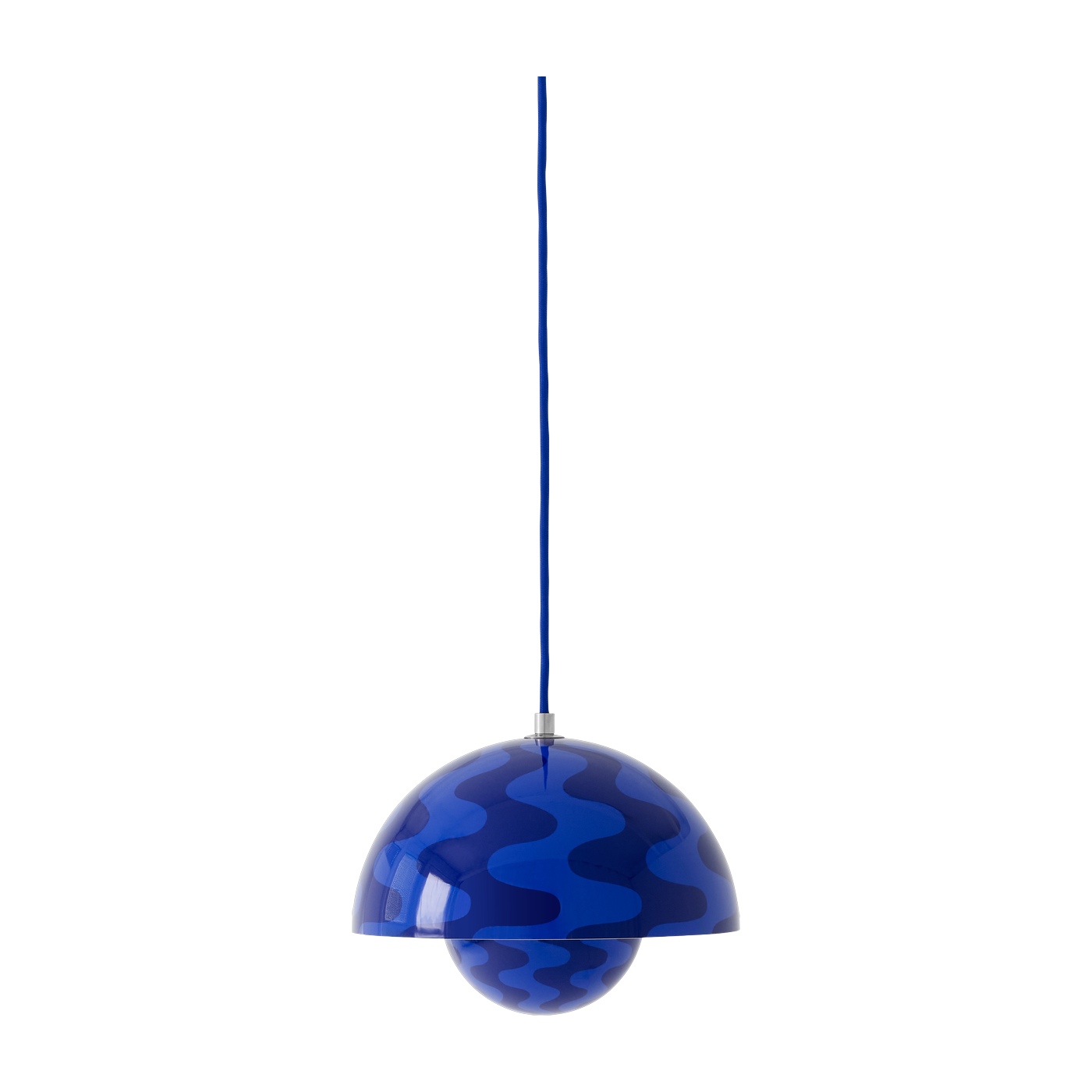 Lámpara colgante con motivos azul cobalto y azul crepúsculo 23x16cm Flowerpot VP1 - &tradition